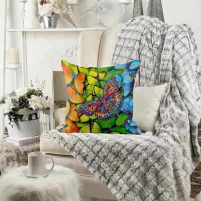 China 2022 New Style Pattern Picture Peach Skin Velvet Printing Pillow Case Anti Dust Mite For Sofa Factory Friends Wholesale Pillowcase for sale