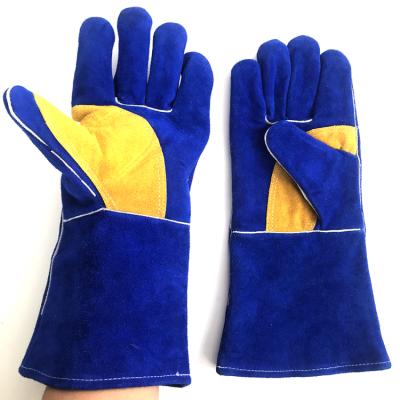 China Durable Custom High Quality Hand Protect Leather MIG Industrial Electric Welding Gloves for sale