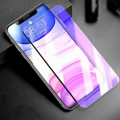 China Cell Phone Wholesale 9H Film HD Anti-blue Light Tempered Purple For iPhone 12 Pro Max Mobile Phone Screen Protector for sale