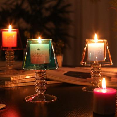 China Wedding Home Fine Candle Holder Europe Style Decoration Transparent Crystal Glass Containers Candlestick for sale