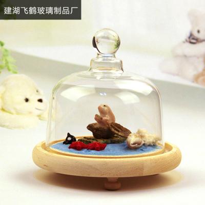 China High Quality China Dome Food Dustproof Transparent Glass Bell Shaped Cover for sale