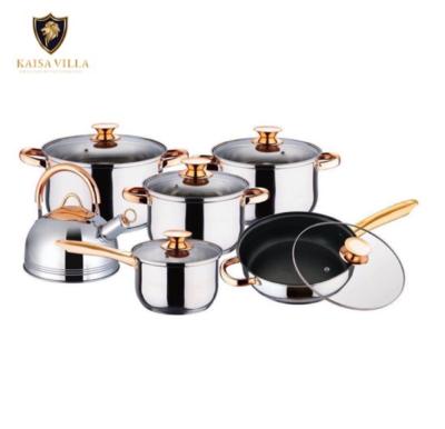 China New Arrival Hot Selling Stainless Steel Pot Set Kitchen Viable 6 Piece Pan Soup Pot Milk Pot for sale