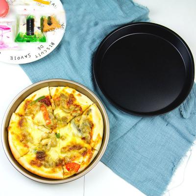 China Sustainable Factory Direct Supply Non-Stick Pizza Grill 6-12 Inch Home Baking Round Carbon Steel Pizza Pan Pan for sale