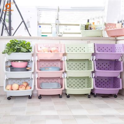 China Modern Layered Plastic Fruit Storage Basket Toy Storage Basket Bathroom Storage Rack for sale