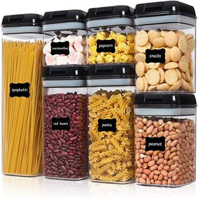 China Modern Transparent Kitchen Storage Box Seven-piece Box Fresh-keeping Moisture-proof Free Buckle Can for sale