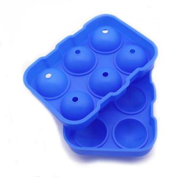 China Modern 6 Ball Ice Cube Mold Household Silicone Ice Cube Box With A Cover Refrigerator Ice Cube Box for sale