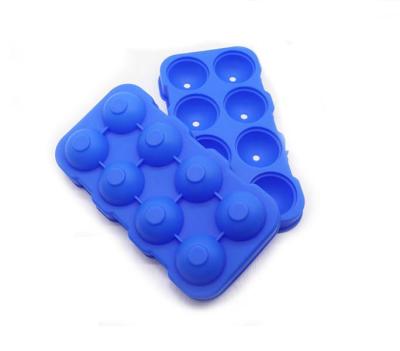 China Modern 8 Ball Ice Cube Tray Household Silicone Ice Cube Box With A Cover Refrigerator Ice Cube Mold for sale