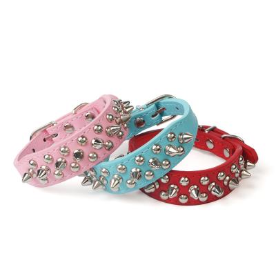 China Stocked Hot Selling Punk Pet Collar Spike Bullet Rivet Dog Collar Leash Dog Harness for sale