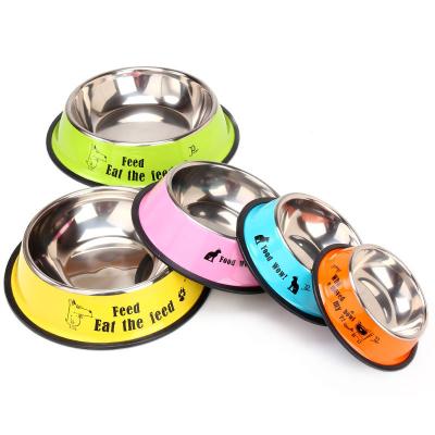 China Large Pet Tableware Stainless Steel Dog Bowl Pet Bowl Pet Bowl Model Stocked Style for sale