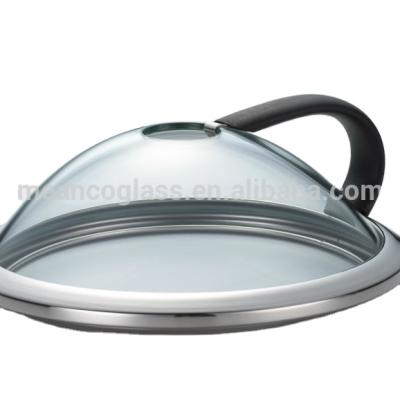 China Sustainable volcanic tempered glass lid with marquee around the mouth for sale