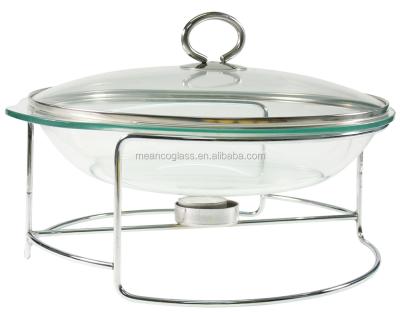 China 2018 New Glass Chafing Dish Oval Kitchenware Equipment Model for sale