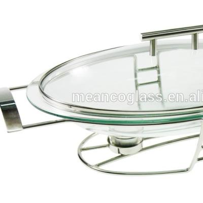 China Tempered Glass Oval Chafing Dish for Restaurant, Kitchen Oval for sale