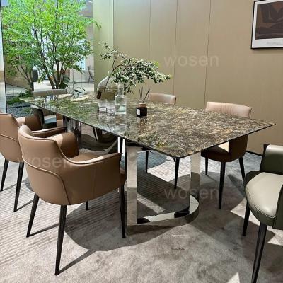 China Wholesale modern table and chairs factory soft set stainless steel designs dining seater marble top square dining tables for sale