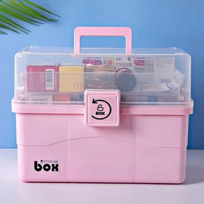 China Japandi Hot Selling Medicine Box Portable Storage Box Children's Medicine Household Box Family Packed Large Capacity Portable Medicine Bin for sale