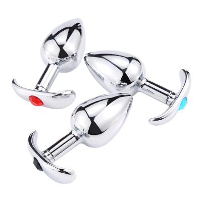 China BDSM Toys 3PCS Set Multicolor Diamond Metal Butt Plugs Aufblasbar Flirting Aluminum Anal Toys For Male for sale