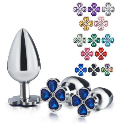 China BDSM Toys Big Gay Big Anal Toys Category Four Clover Leaf Big Metal Plug Steel Butt Superior Anal Toy Butt Plug for sale