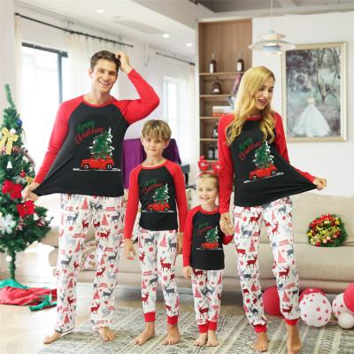 China New Arrivals Cartoon Parent-child Breathable Home Clothes Mens Womens Baby Long Sleeved Christmas Suit Pajamas for sale