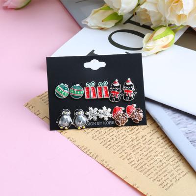 China Fashion Trendy Simple Animal Alloy Snowflake Alloy Gift Fashion Drop Shipping Earrings Beautiful Christmas Gift Set Earrings for sale