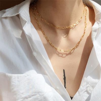 China Office/career style metal chain clavicle chain temperament necklace female chain necklace soft base jewelry for sale