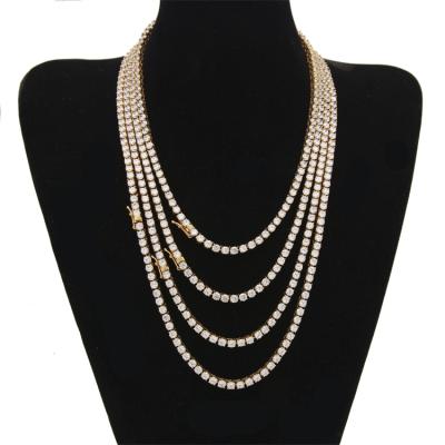 China Popular High Quality Long Chain Necklace Tennis Chain Necklace Hiphop Chains Stainless Steel for sale