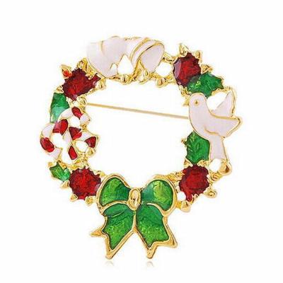 China Hot Selling Personality Garland Brooch Corsage Christmas Gift Trendy Peace Dove Oil Drip Luxury Brooch for sale