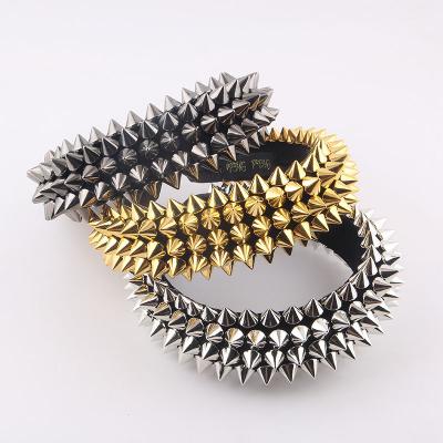 China Pretty new women's dance exhibition personalized hair accessories headdress fashion rivet baroque sponge exaggerated hair circle for sale