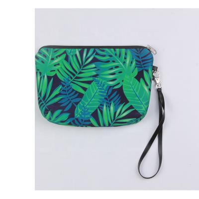 China Normcore / Minimalist Custom Modern Simple Style Green Plant Makeup Bag Canvas for sale