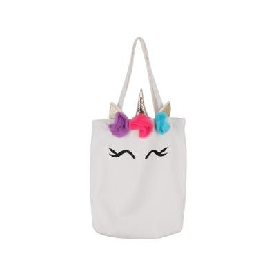 China Unicorn Canvas Bag Girl Handled Handbag Lovely Can Be Customized Lady Canvas Bag for sale