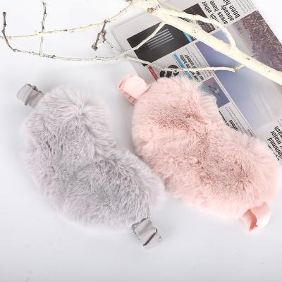 China 2020 New Arrival Simple Multicolor Blurred Fur Eyemask Shading Lightweight For Women Plush Eye Mask For Men for sale