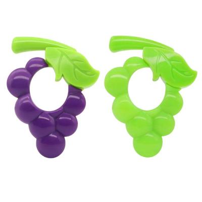 China 100%food grade Silicone Baby Teethers Grape Box Food Grade Educational Chew Set Fruit Baby Gift Safe Sea Animal Toy Sensory Silicone Teether for sale