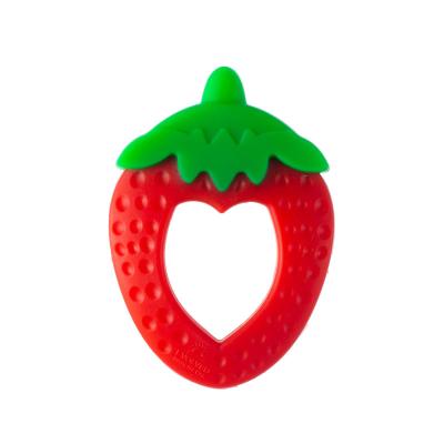 China 100%food Grade Silicone Teether Strawberry Baby Teethers Set Box Toy Safe Fruit Sea Animal Sensory Food Grade Silicone Chew Baby Educational Gift for sale