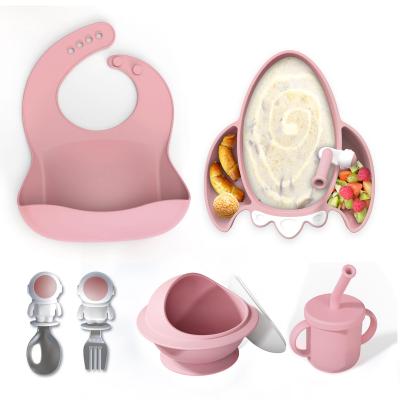 China Baby Food CLASSIC Grade Bpa Free Tableware Place Mat Dish Toddler Dining Bowl Eating For Kids Spoon Dishes Silicone Baby Feeding Set for sale