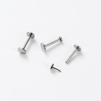 China ASTM Titanium Threadless Titanium Push Pin Labret With Flat Discs 4mm Base for sale