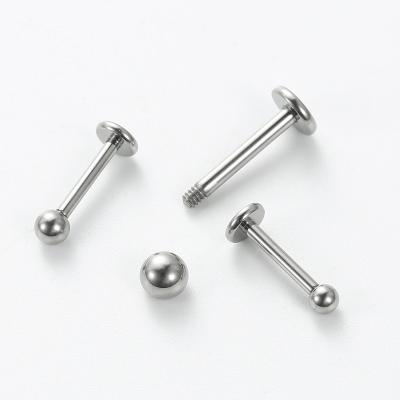 China ASTM F136 Titanium Titanium External Threaded Body Jewelry Piercing Labret Bar With Single Ball for sale