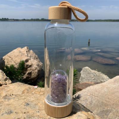 China Wholesale Europe Amethyst Gemstone Pod Water Bottle Crystal 100% Natural Reiki Healing Chips Crystal Quartz for sale