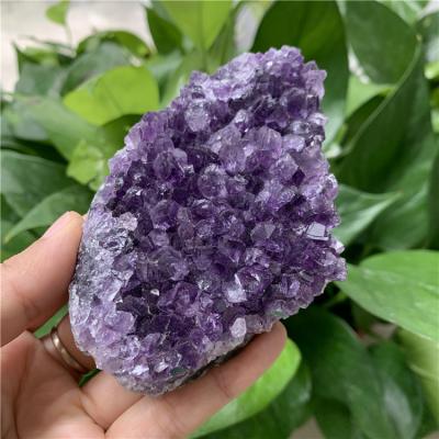 China Europe best selling price amethyst gemstones rough flowers quartz cluster reiki natural healing crystals for home office decoration for sale