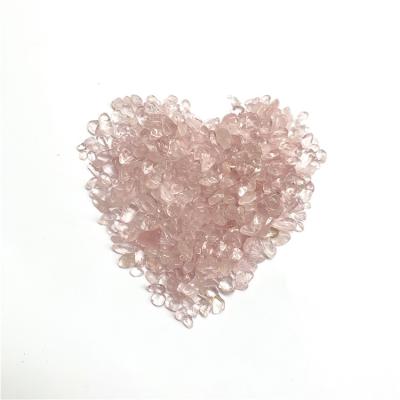 China Europe wholesale natural pink rose polished quartz gravels healing crystals tumbled tarmac as teaching materials for children for sale