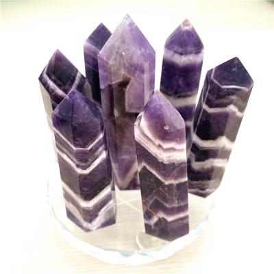 China Europe high quality natural chevron amethyst quartz seven point star array reiki healing dream crystals for home decoration for sale