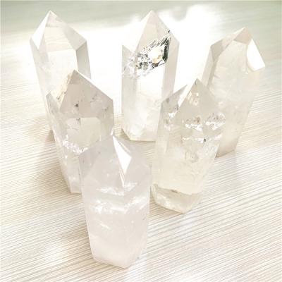 China Wholesale 280-400g Europe natural clear quartz point reiki healing crystals magic wand energy tower for home decoration for sale