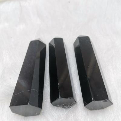 China 100% Europe Wholesale Natural Obsidian Quartz Crystal Therapy Wand Blackheads For Fengshui Ornaments for sale