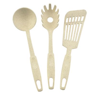 China Sustainable Custom Eco-friendly Heat Resistant Plastic 3pcs Wheat Straw Cooking Tool Kit for sale