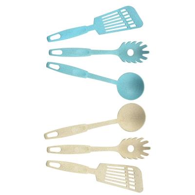 China Sustainable Custom Made Eco-Friendly Heat Resistant Wheat Straw 3pcs Kitchen Utensils Set for sale