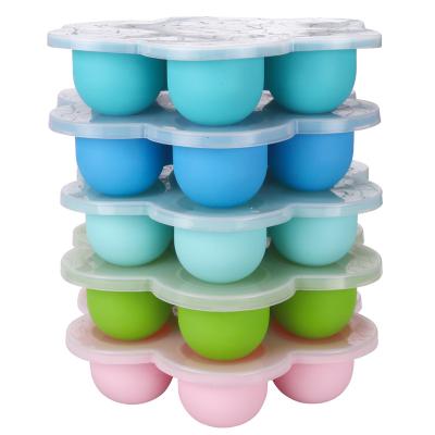 China Fresh Preservation 7 Cavity Food Grade Silicone Baby Food Storage Container Ice Tube Tray Egg Bites Mold Freezer Tray for sale