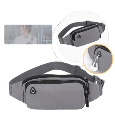 China Outdoor Water Proof Men's Portable Fanny Packs With Earphone Hole Nylon Multiple Colors Waterproof Waist Bag To Increase Running for sale