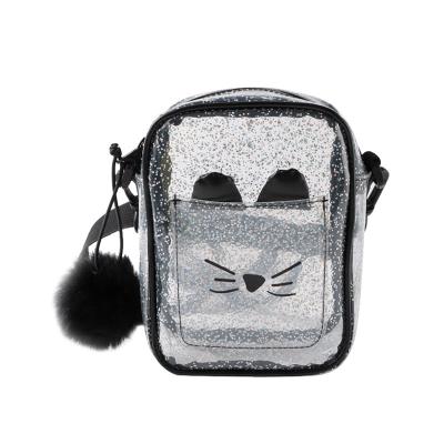 China Waterproof Wholesale Main Transparent Girls Small Bling Purse Bag A Cross - Shoulder Bags Kids Clear PVC Cute Jelly Bags Body for sale