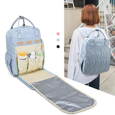 China Multifunctional Water Resistant Mum Bags Baby Bottle Heat Insulation Backpack Travel Waterproof Diaper Bags With Changing Pad for sale