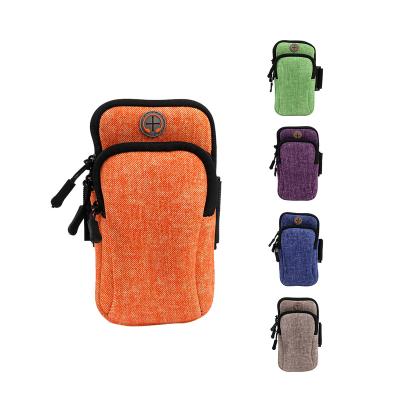 China Wholesale Multifunctional Waterproof Sports Arm Bags Mobile Phone Storage Bag With Earphone Hole Neoprene Portable Wrist Bag For Cycling for sale