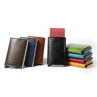 China Popular PU Wallet Smart Card Holder Rfid Waterproof Hot Selling Anti-theft Leather Purse Blocking Wallet For Man for sale