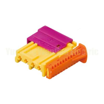 China 60203904 4 Pin Waterproof Automotive Connector Yellow / Pink Housing Wire Plug Cable Harness for sale