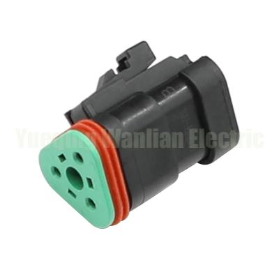 China 3 Pin DEUTSCH Automotive Connectors DT06-3S-E005 AT06-3S-EC01BLK Flat DT Series for sale